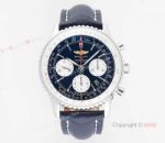 BLS Factory Replica Breitling Navitimer 43mm Space Blue Dial Chronograph Watch 